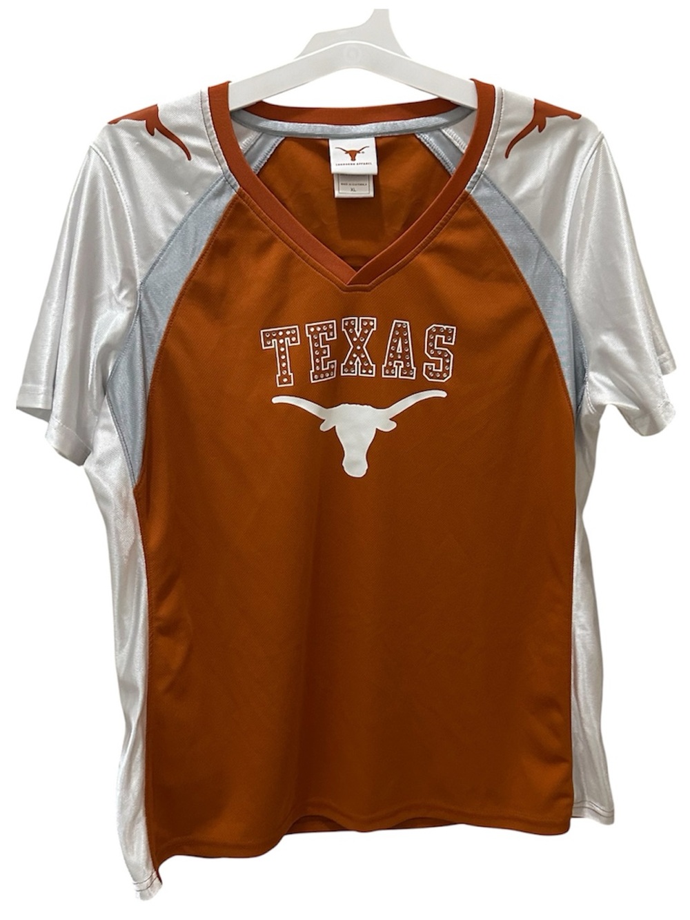 Texas Longhorns jersey-style rhinestone top size XL